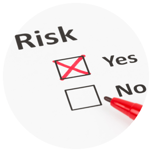Check list for risk with a check mark on yes