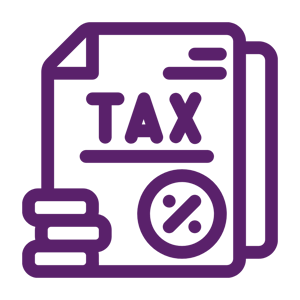 purple tax form graphic