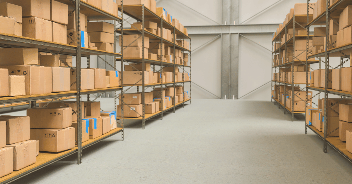 inventory boxes in a warehouse 